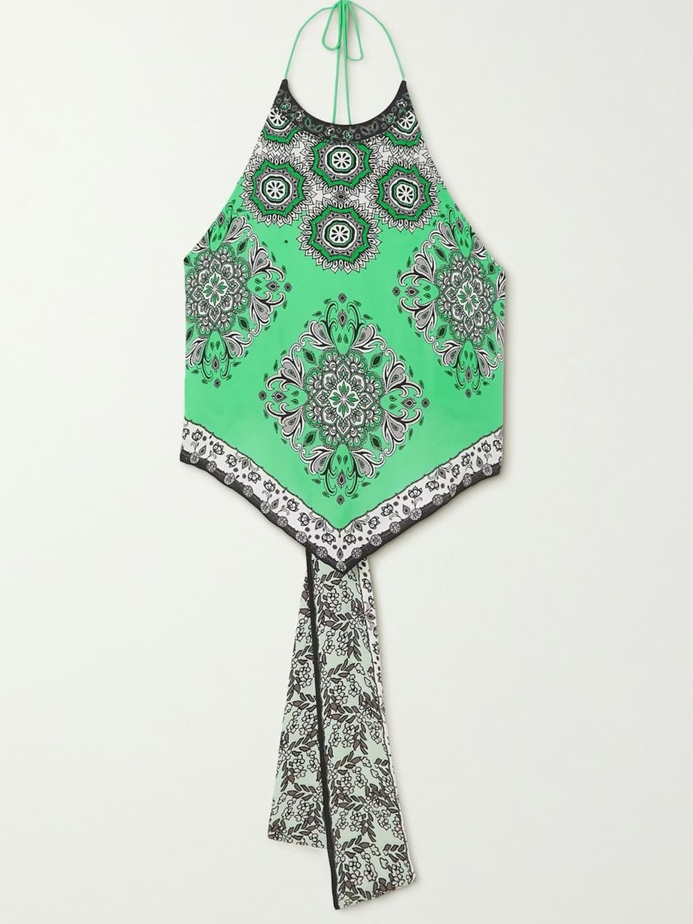 Alice & Olivia, Frenchie printed crepe halterneck top